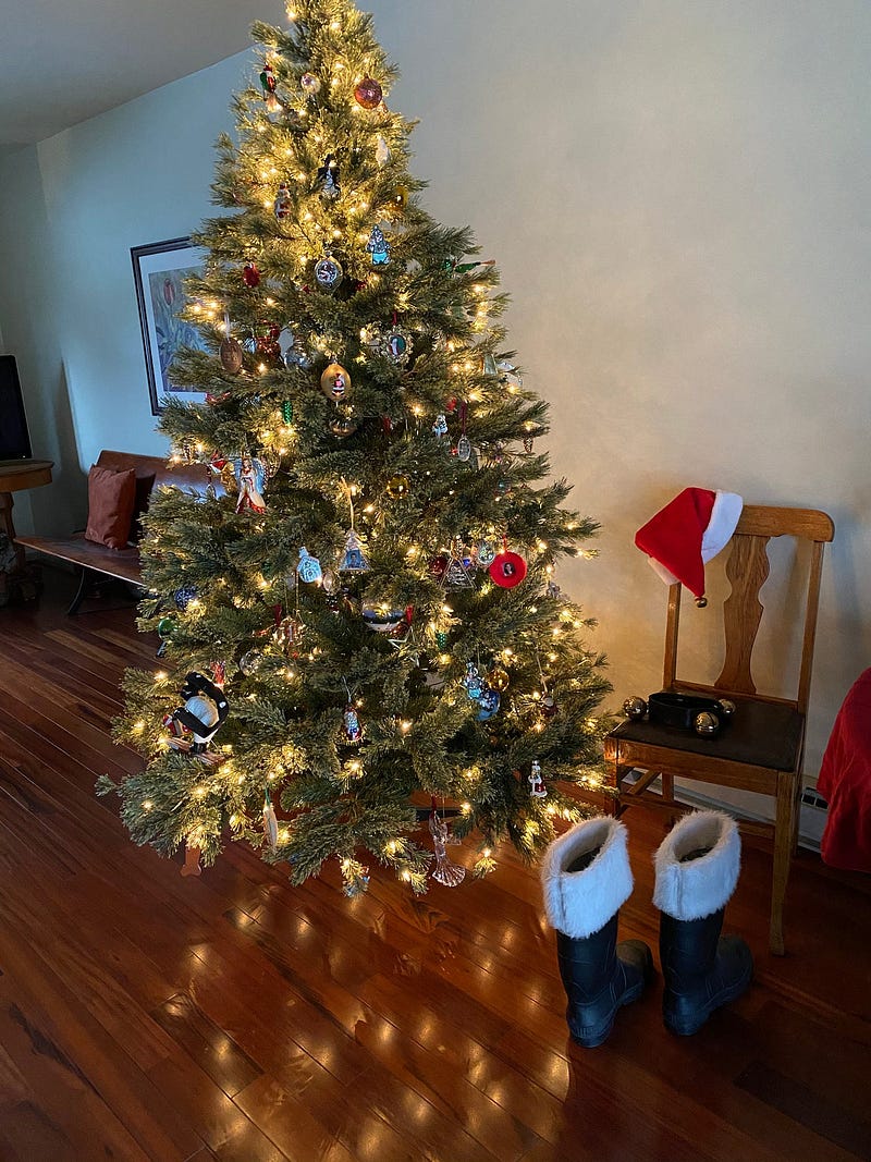 A somber holiday table setting