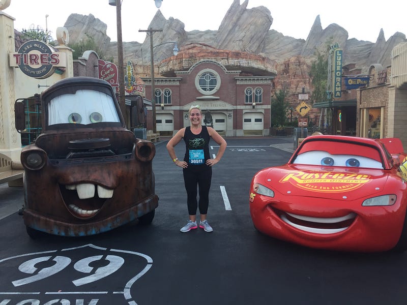 Running through Disneyland during the Tinkerbell 10K