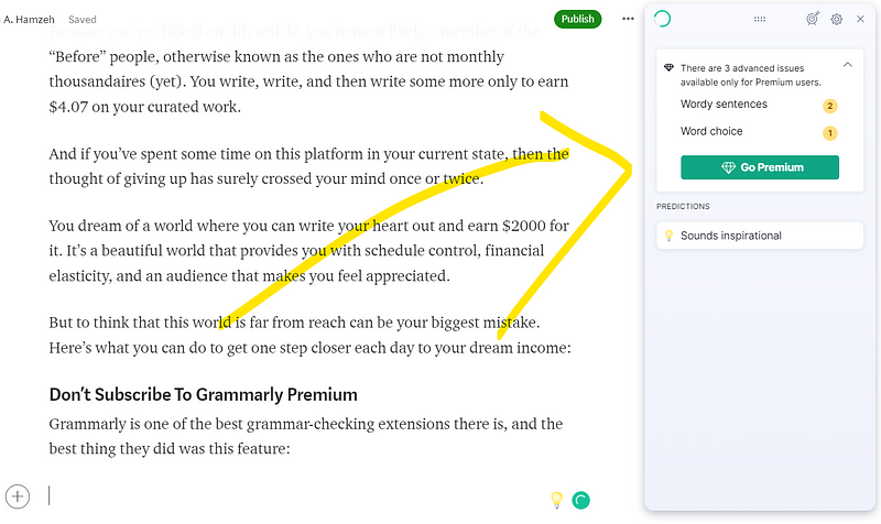 Grammarly feature screenshot