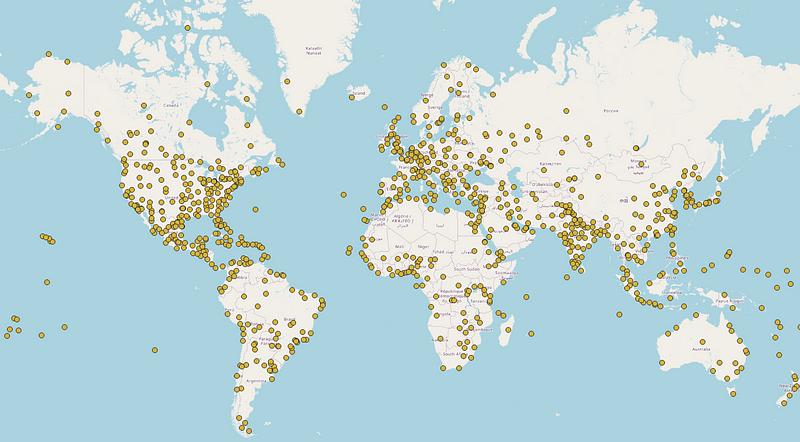 Point data example using QGIS