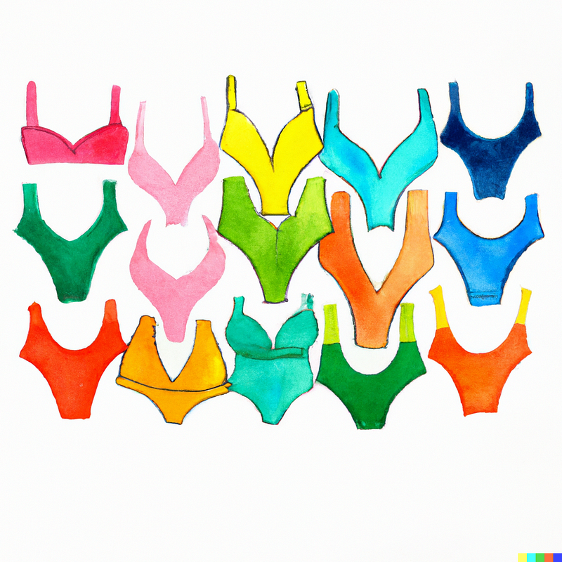 AI-generated art of various bikini bottoms