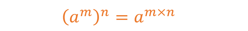 Multiplication of powers law