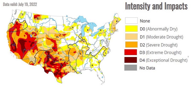 Drought map of Southern California