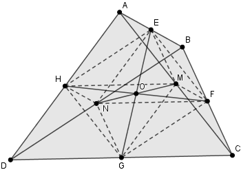 Midpoint analysis in quadrilateral ABCD