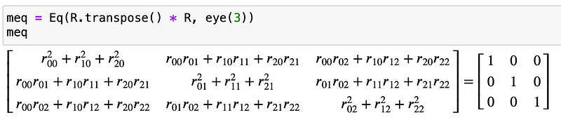 SymPy representation of orthogonality