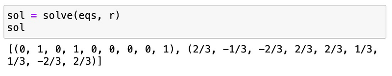 Solution set from SymPy