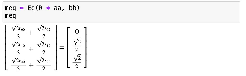 Initial equation setup