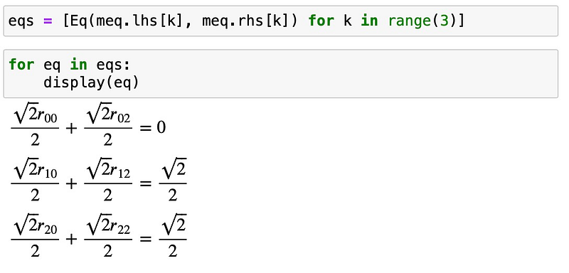 Component-wise equations