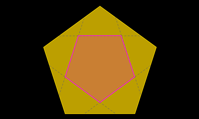 Triangle formed by folding the pentagon