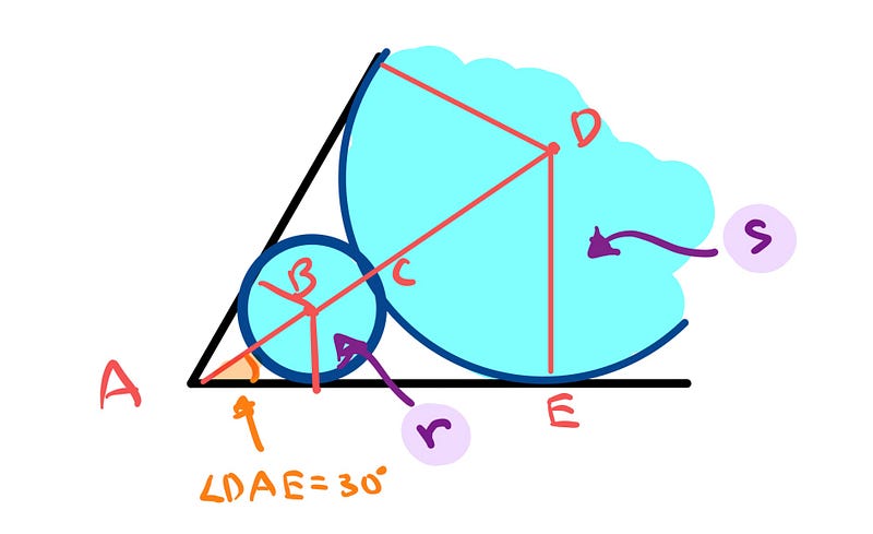 Triangle and radius measurements