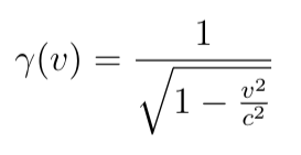 Representation of the Lorentz factor.