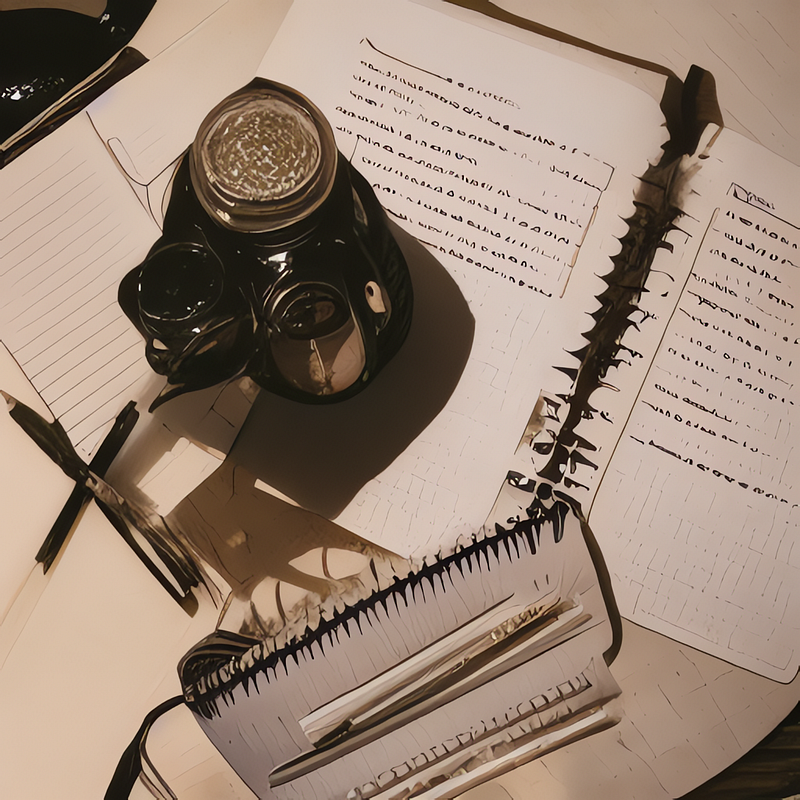 A cozy workspace with coffee and a notebook