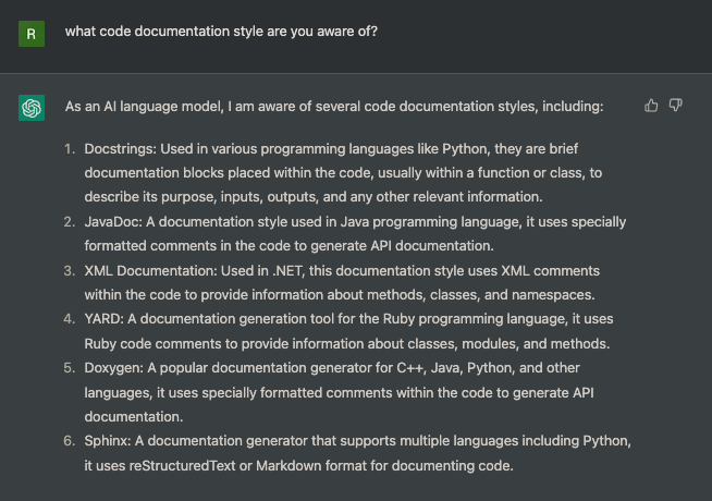 Sample code documentation