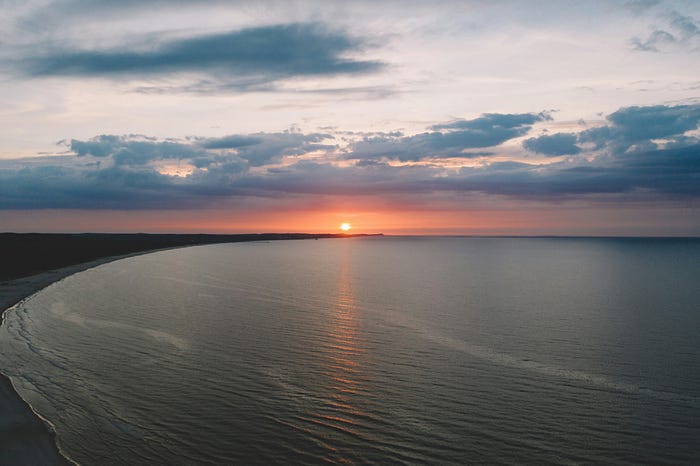 Captivating sunset over a tranquil Polish lake