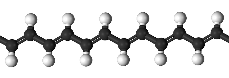 Polyacetylene model showcasing atomic interactions