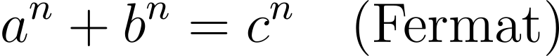 Representation of Fermat's Last Theorem