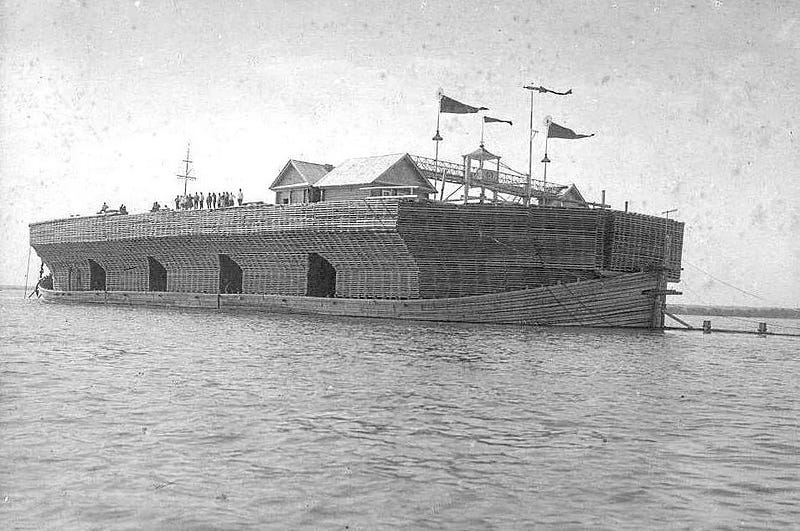 Timber transportation method in 19th-century Russia