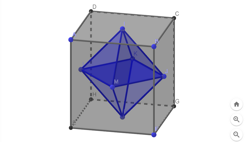 Octahedron formed in the center of the cube