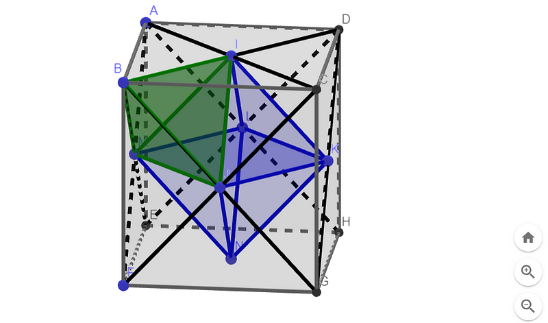 Tetrahedron created from the cube's vertex