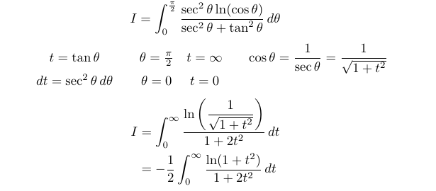 Substituting trigonometric functions