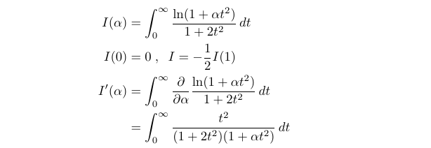 Setting up the integral with parameters