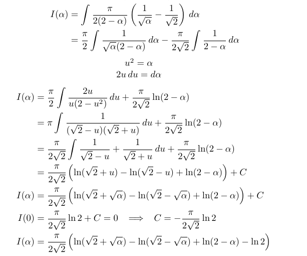 Calculating the constant of integration