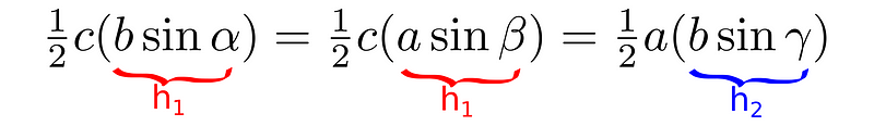 Area expression for acute triangles