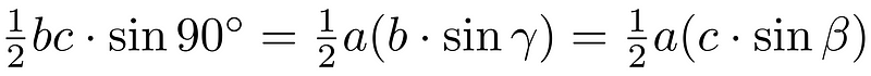 Area calculation of triangle ABC