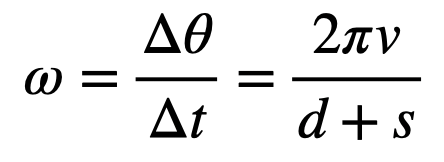 Angular velocity calculation.